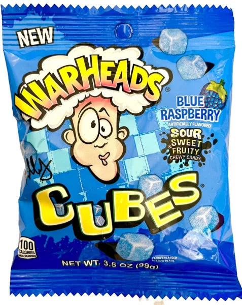 Warheads Sour Blue Raspberry Cubes 12x99g